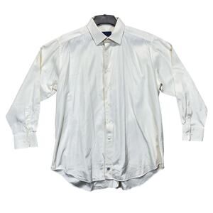 David Donahue Yellow Dress Shirt Long Sleeve Button Front Mens 34/35